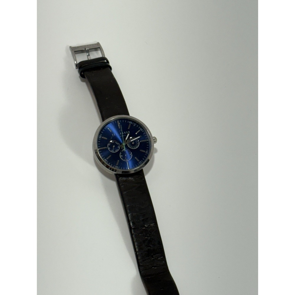 Ted Baker Men's TE10031500 Jack Blue W Black Leather Watch Need Battery To Work